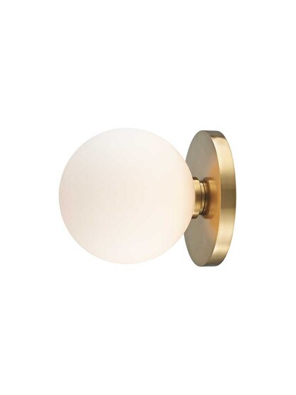 Baird 1-Light Bath Sconce in Aged Brass.